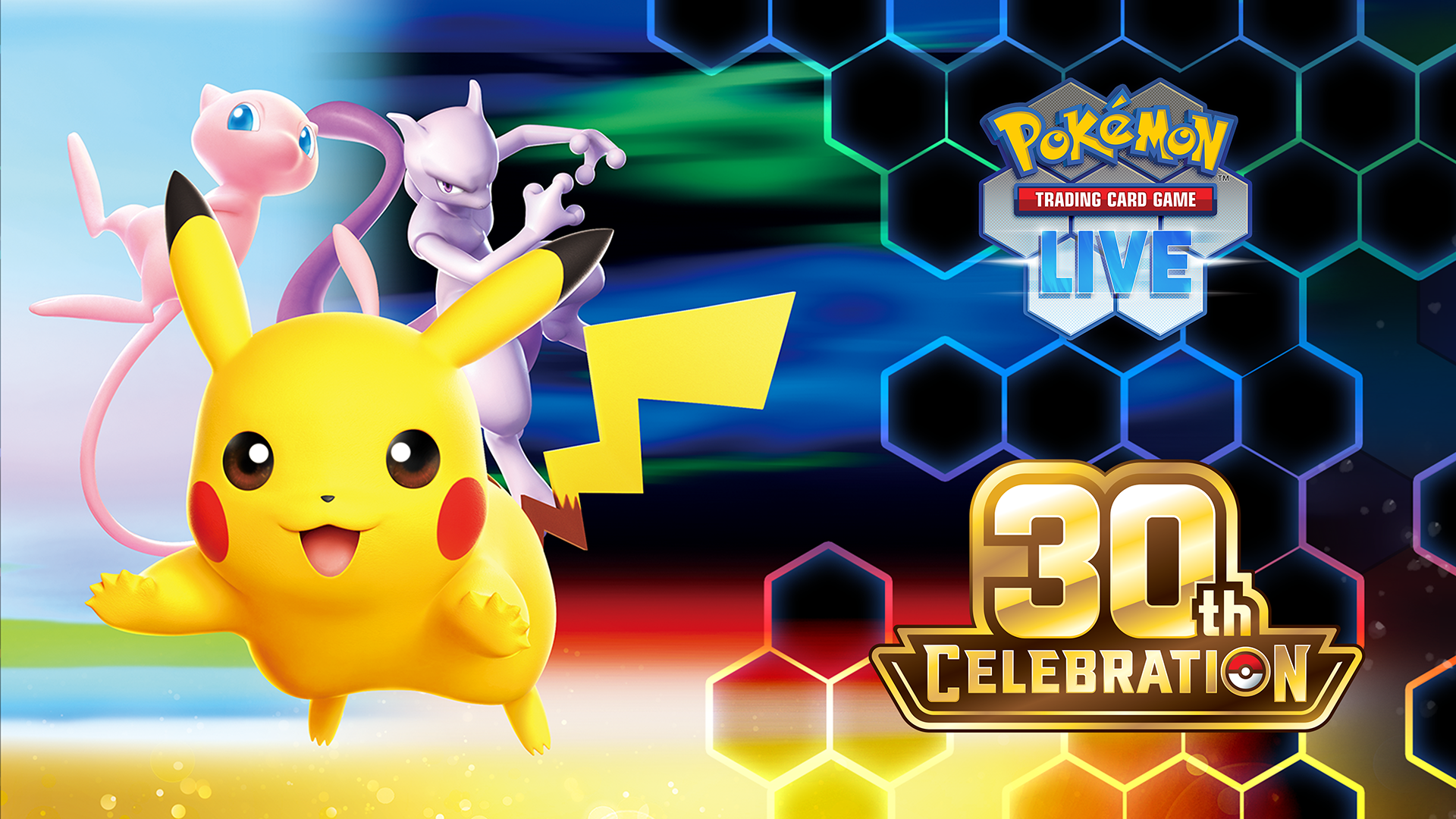 Offisiell 30th Celebration-promografikk for Pokémon TCG Live.
