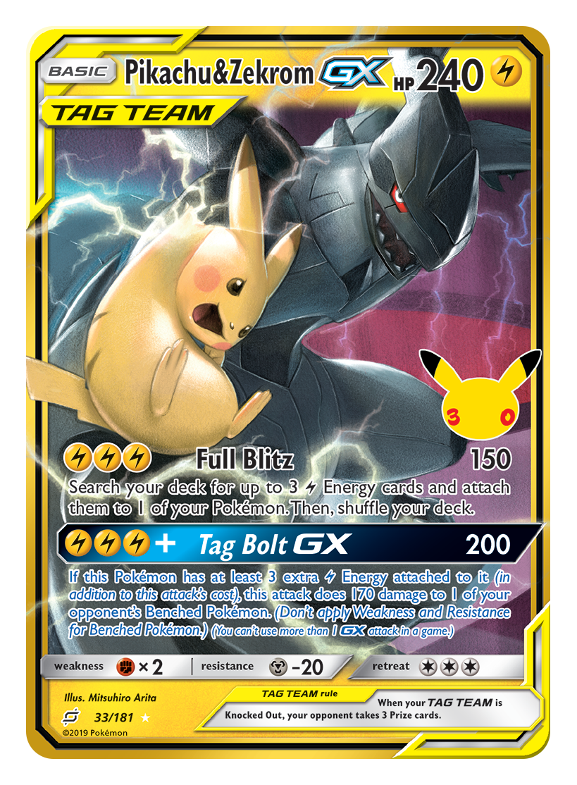 Pikachu & Zekrom-GX 033 fra Classic Collection.